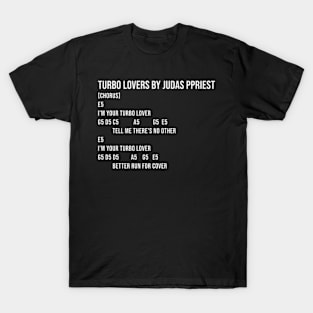 Turbo Lover Chords Lyrics T-Shirt